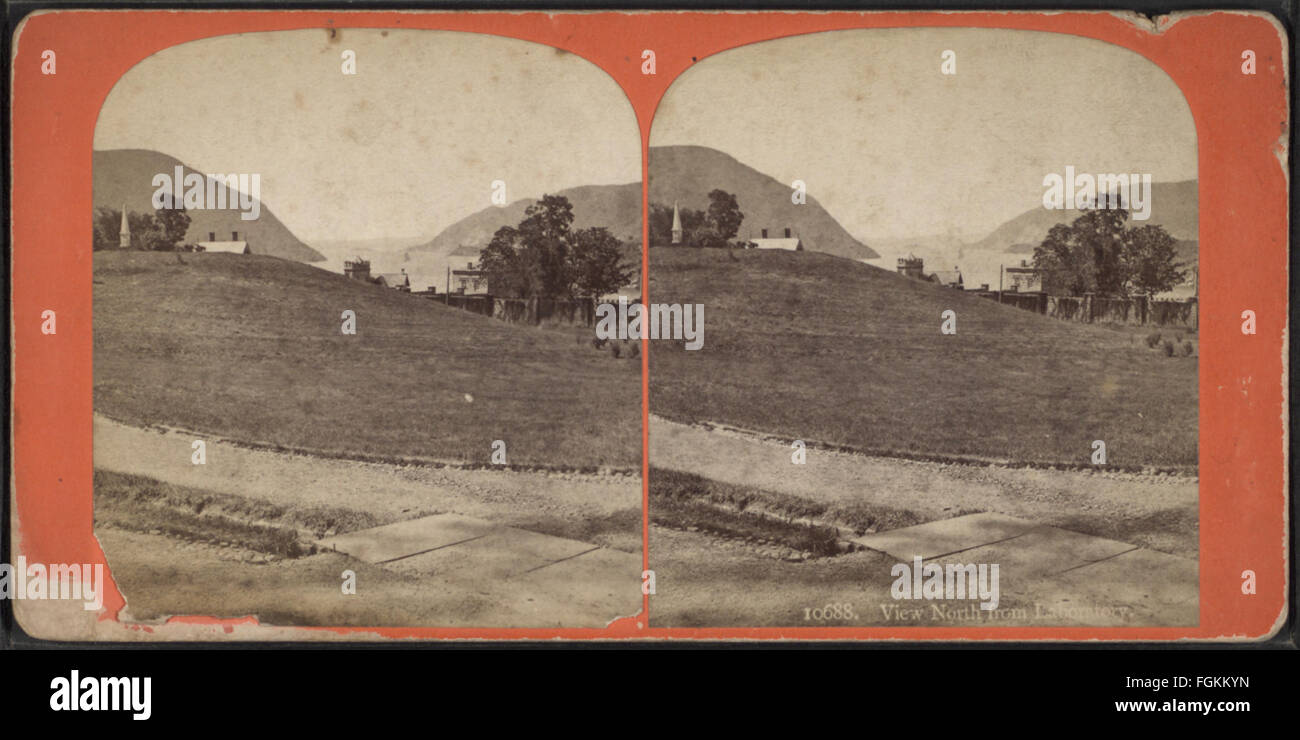 View north from laboratory, from Robert N. Dennis collection of stereoscopic views Stock Photo