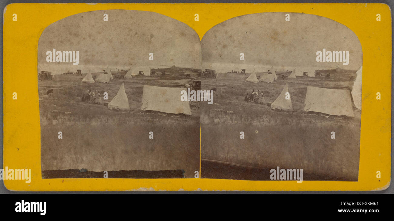 (Tents on) Ipswich Bluffs, from Robert N. Dennis collection of stereoscopic views Stock Photo