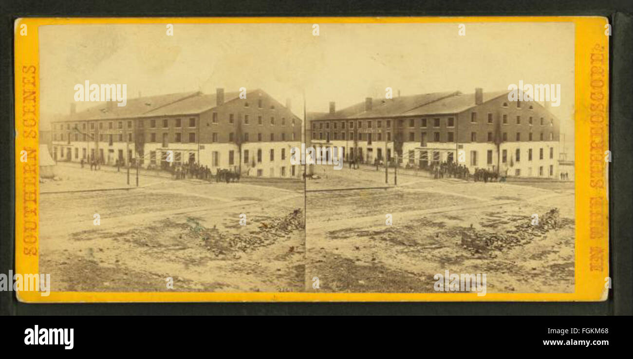View of Libby Prison, Richmond, Va, by Gardner, Alexander, 1821-1882 Stock Photo