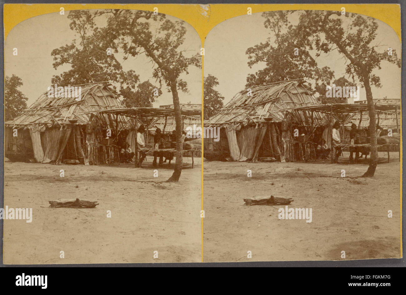 View of native hut, from Robert N. Dennis collection of stereoscopic views Stock Photo
