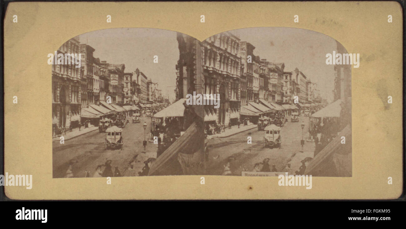 Broadway N. Y, from Robert N. Dennis collection of stereoscopic views Stock Photo