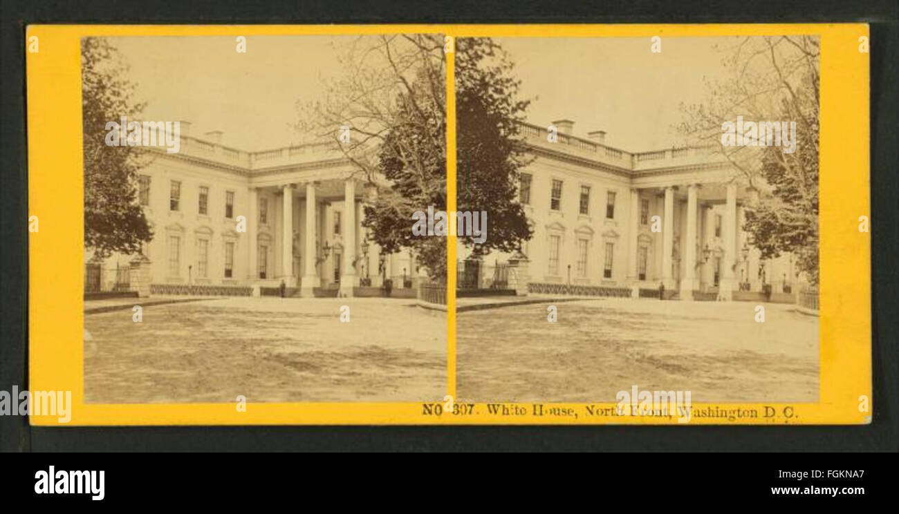 White House, north front, Washington, D.C, by Kilburn Brothers Stock Photo