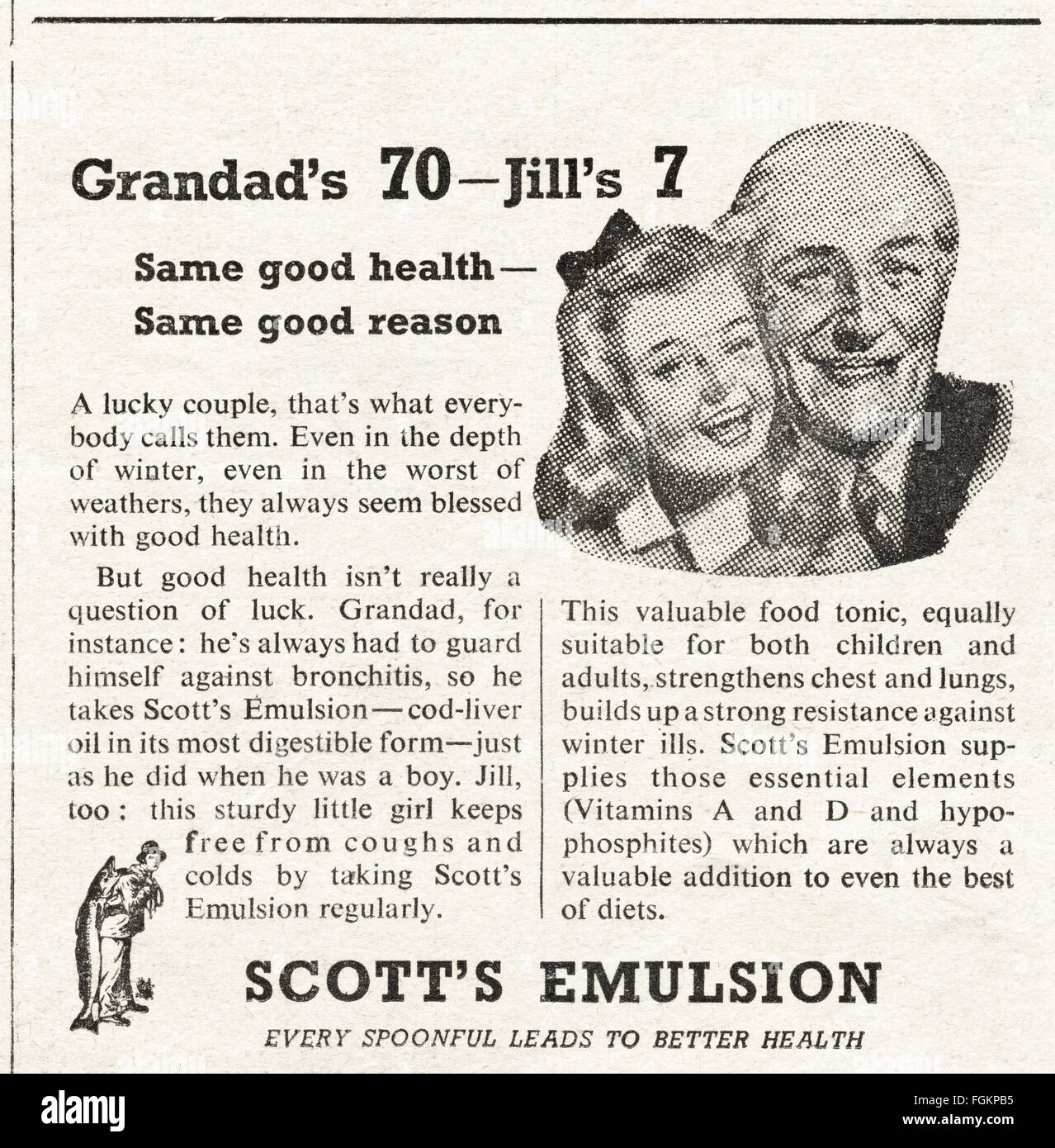 This advertisement for Scott's Emulsion of Cod Liver Oil features