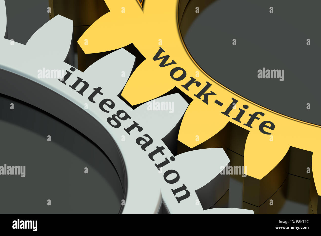 work-life integration concept on the gearwheels Stock Photo - Alamy
