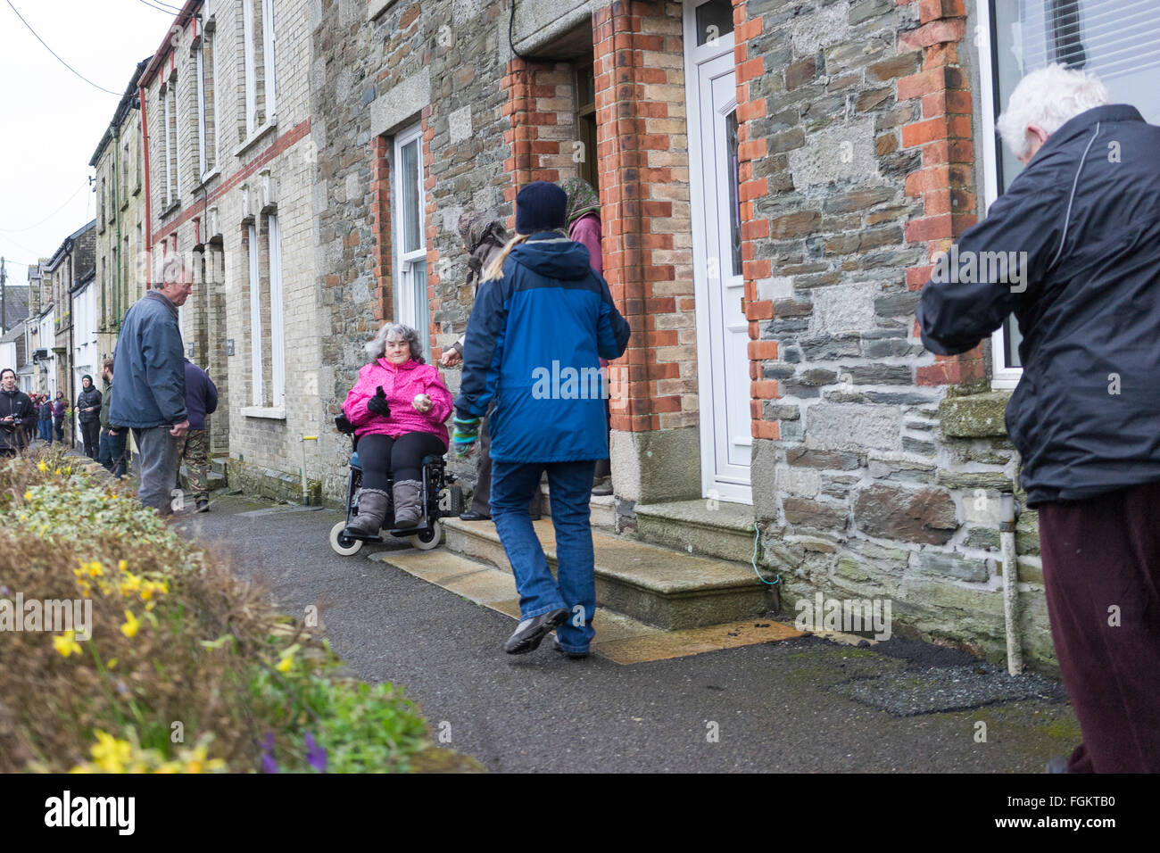 Hurling in St Columb Major, Cornwall, Britain 20 February 2016 Stock
