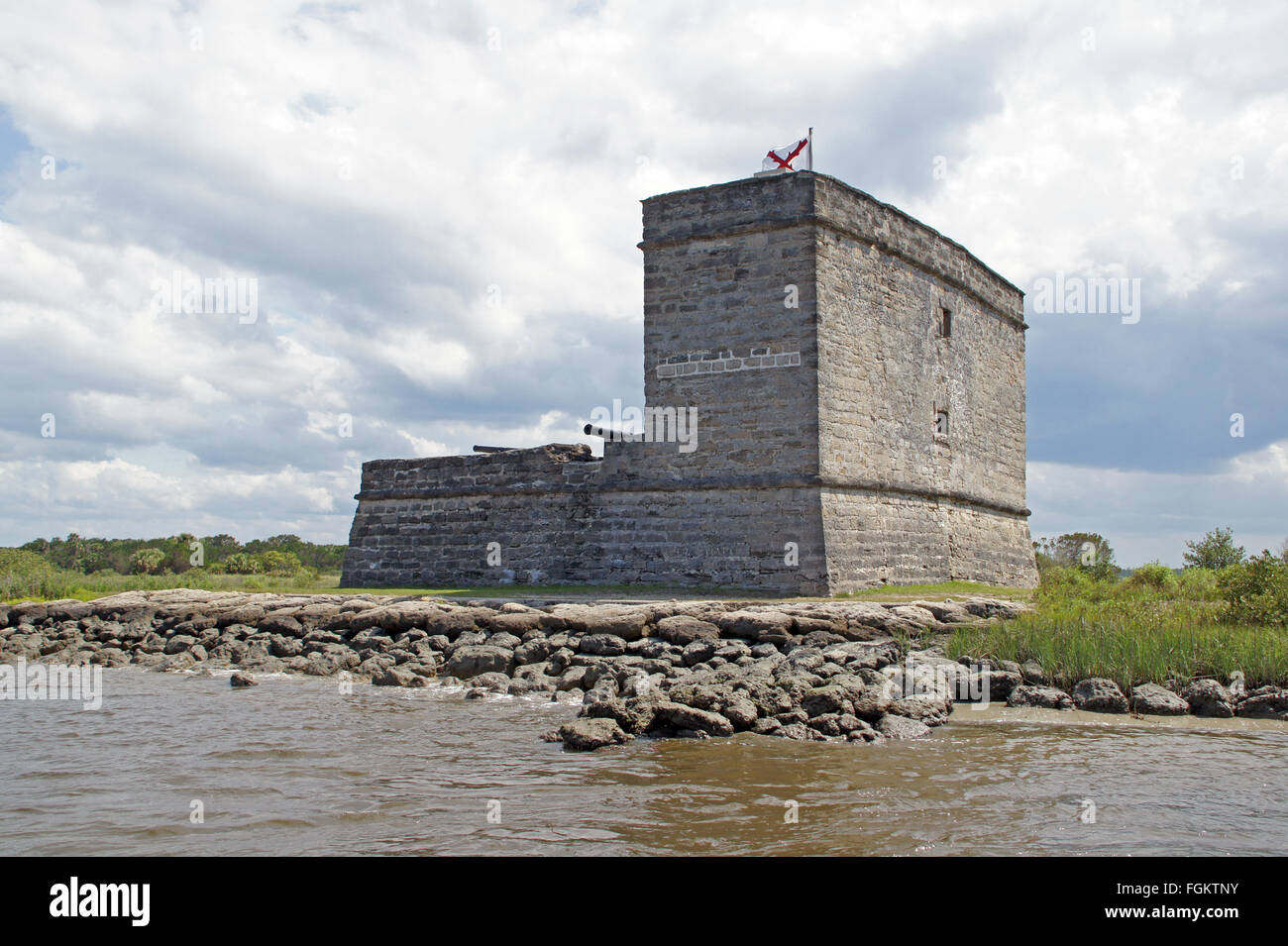 Fort Matanzas, Spanish colonial outpost, at river bank south of St ...