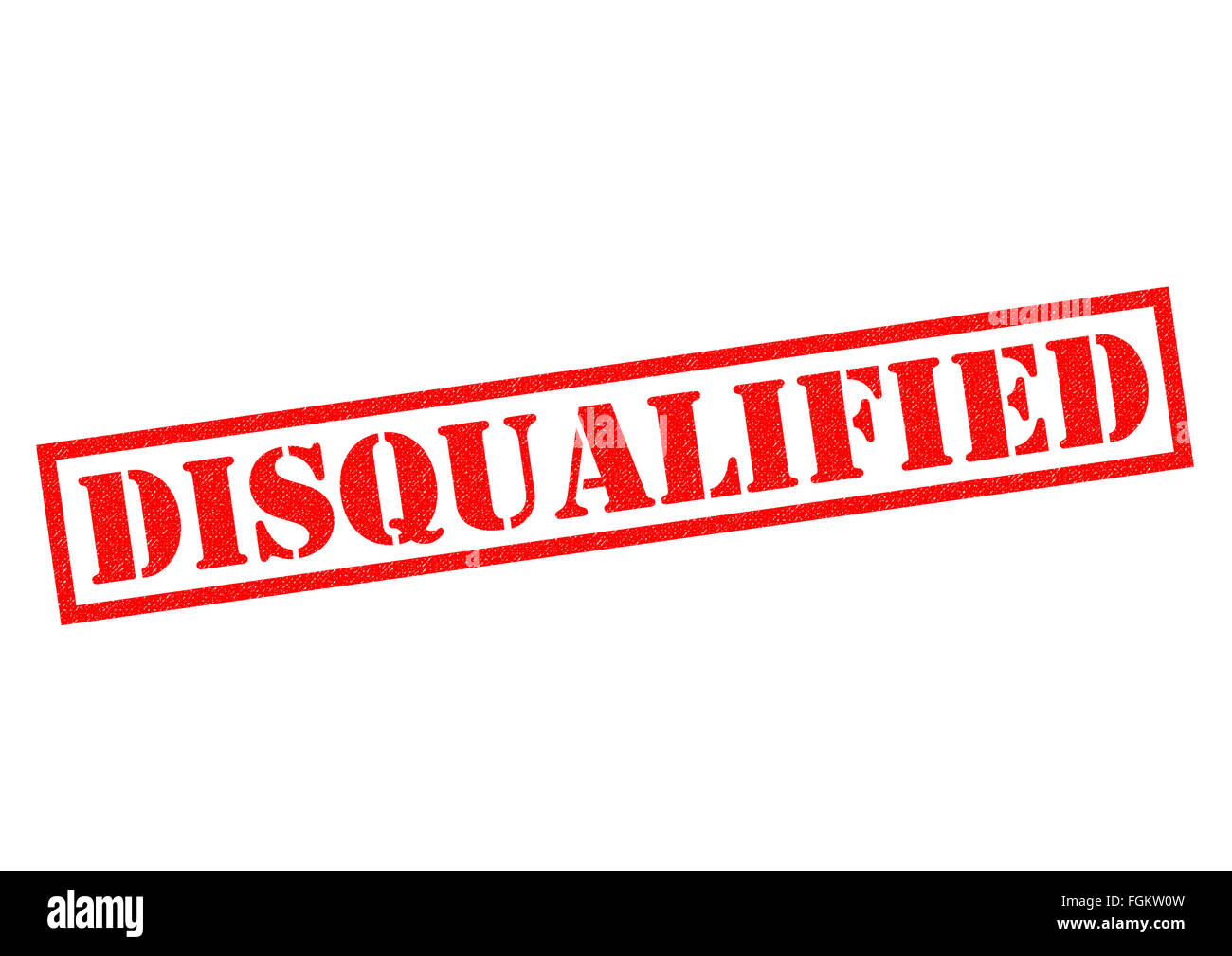 DISQUALIFIED red Rubber Stamp over a white background. Stock Photo