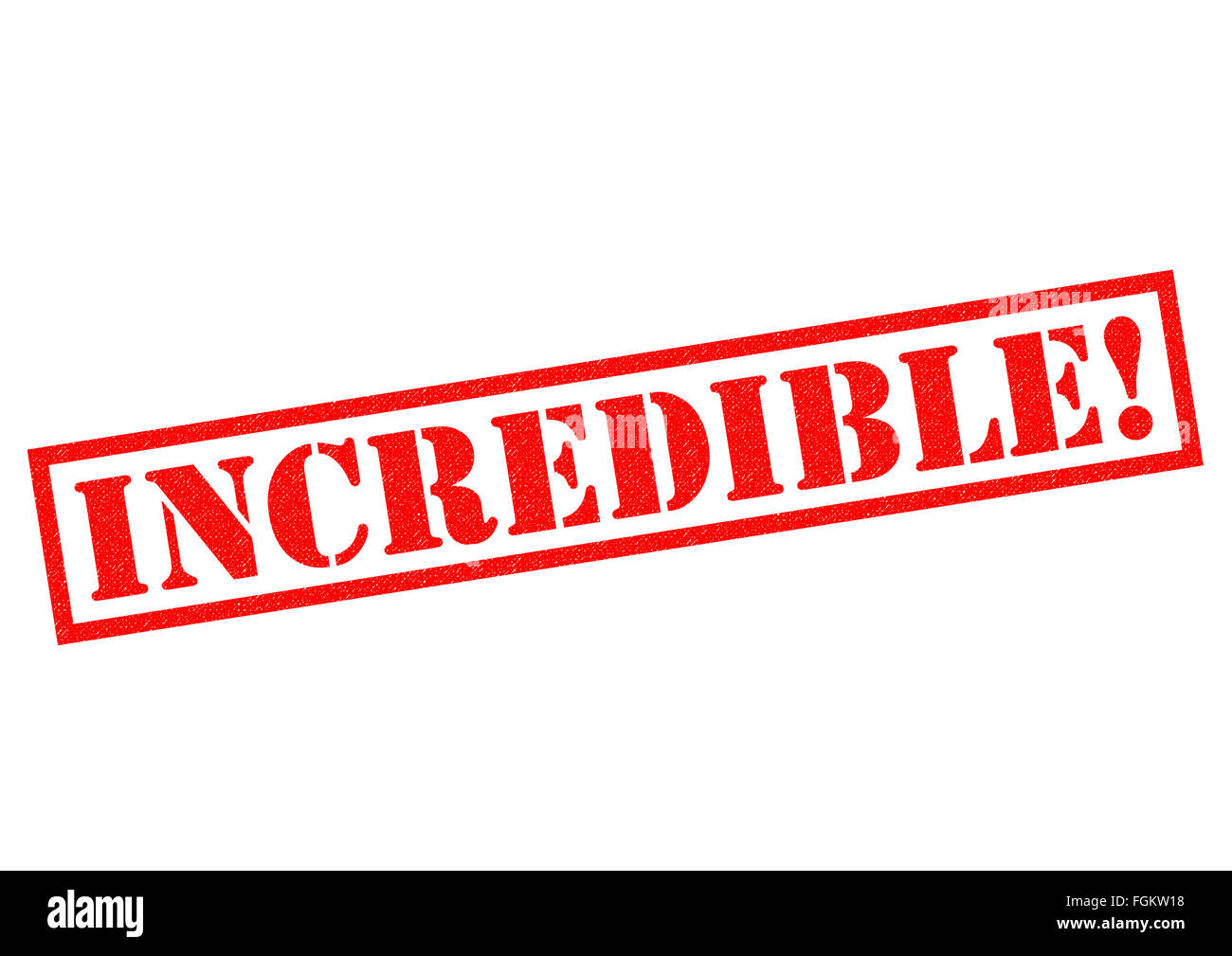 INCREDIBLE! red Rubber Stamp over a white background Stock Photo - Alamy