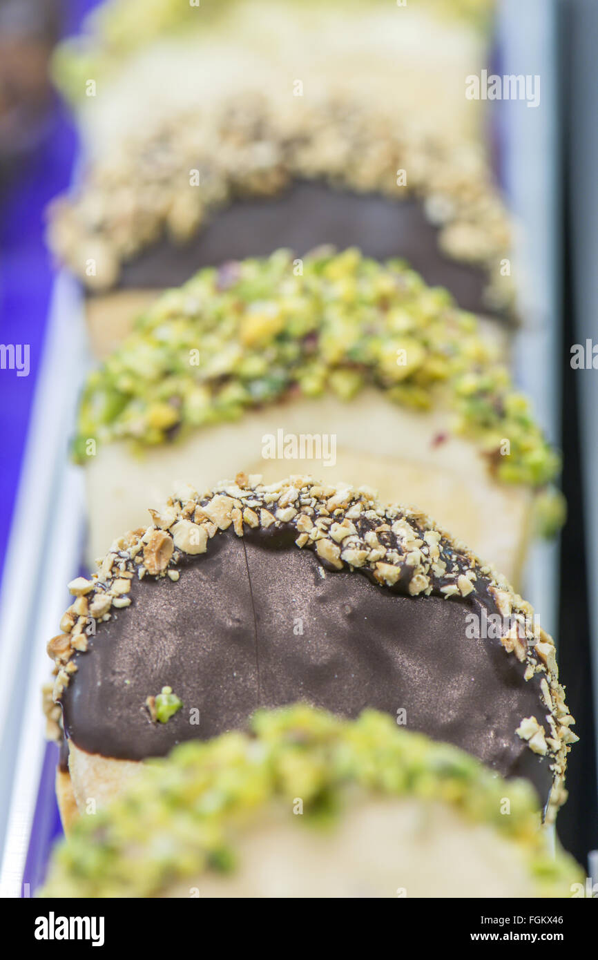 mini ice cream with various colors in the glasses Stock Photo Alamy