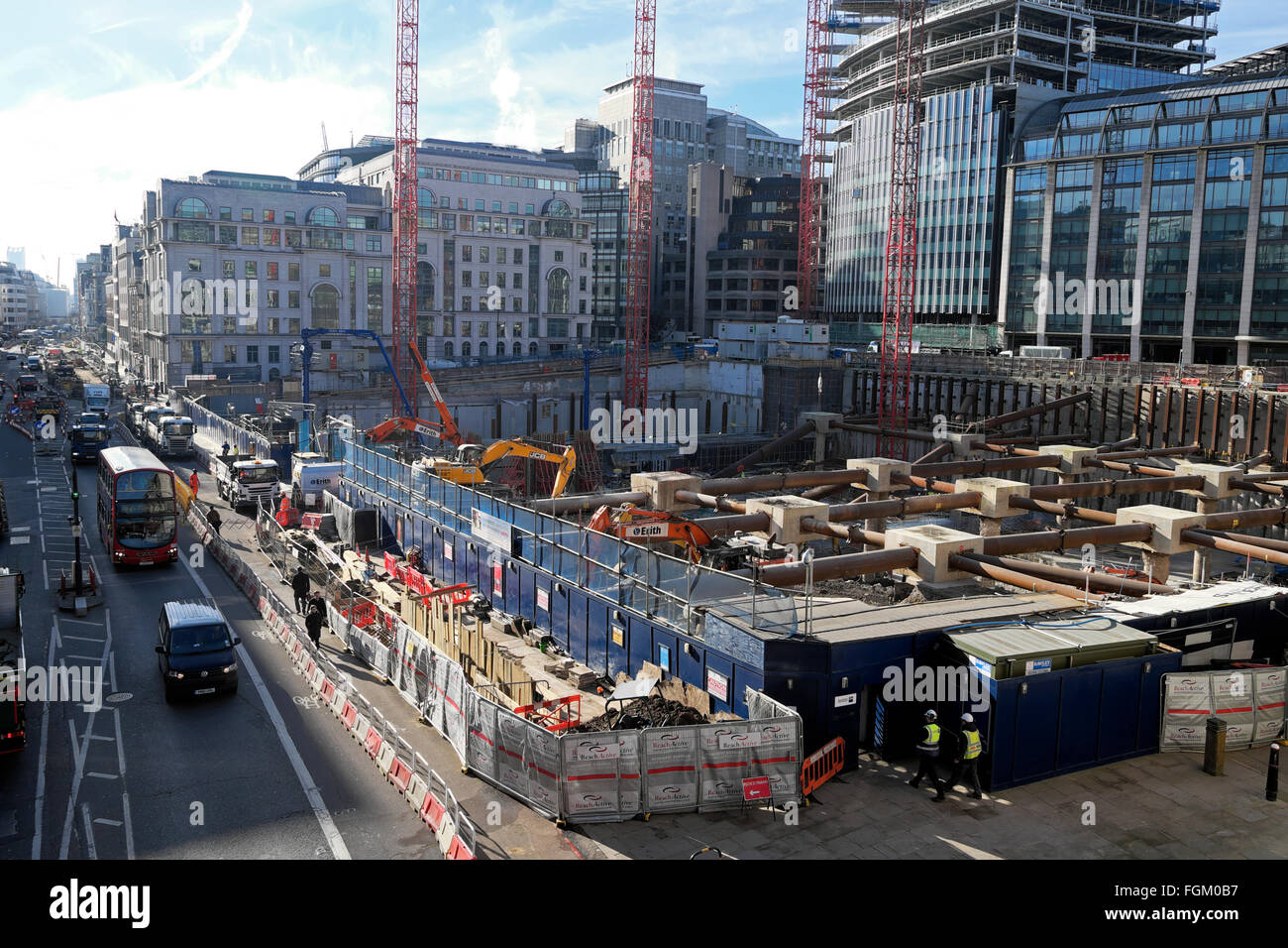 Goldman Sachs headquarters construction building site near Holborn Viaduct at Farringdon Street & 66 Shoe Lane in London UK  KATHY DEWITT Stock Photo