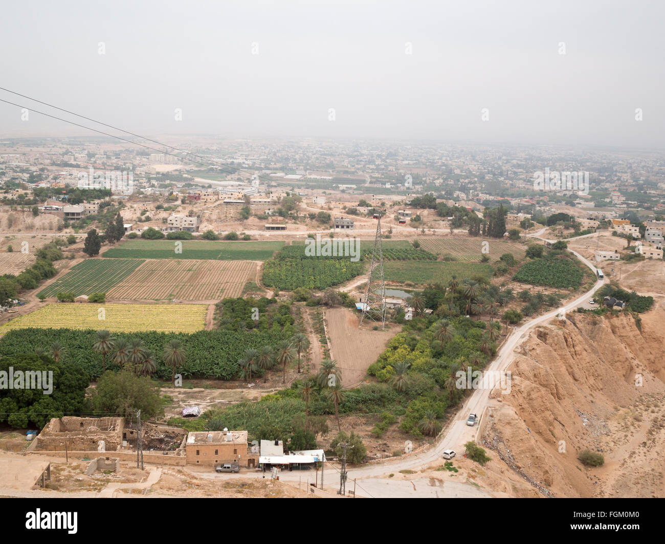 Jericho valley seen the the Monastery of Temptation Stock Photo
