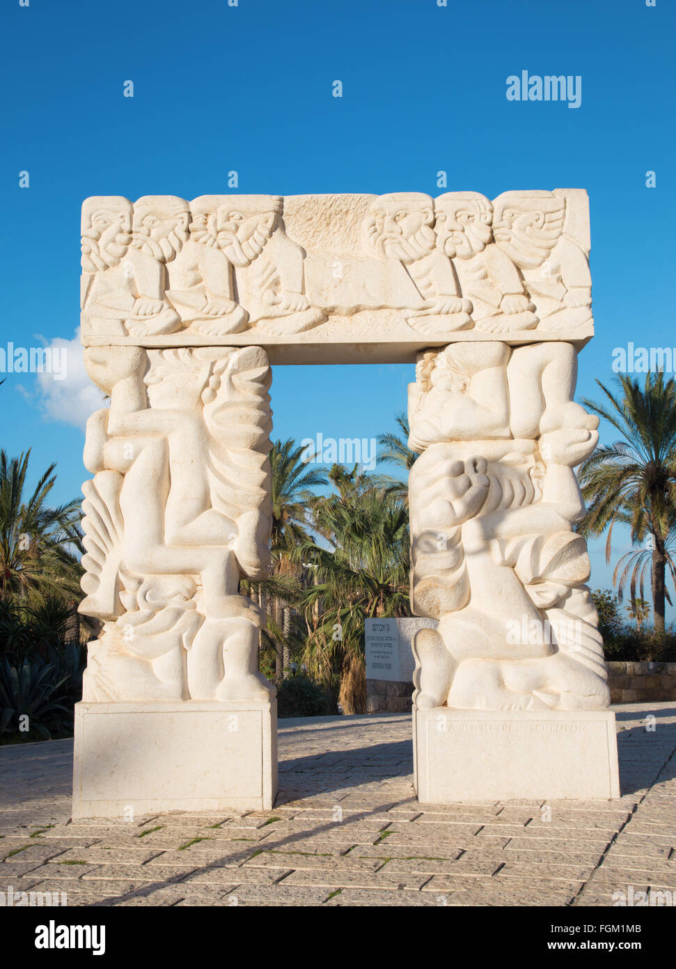 TEL AVIV, ISRAEL - MARCH 2, 2015: The modern contemporary sculpture 'Statue of Faith', by Daniel Kafri, 20th century. Stock Photo