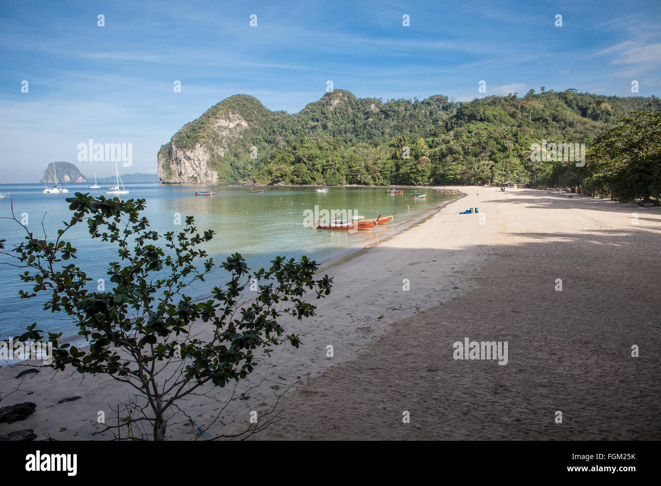 Charlies Beach (also known as Farang Beach) on Koh Muk, Trang Islands in Thailand. Stock Photo
