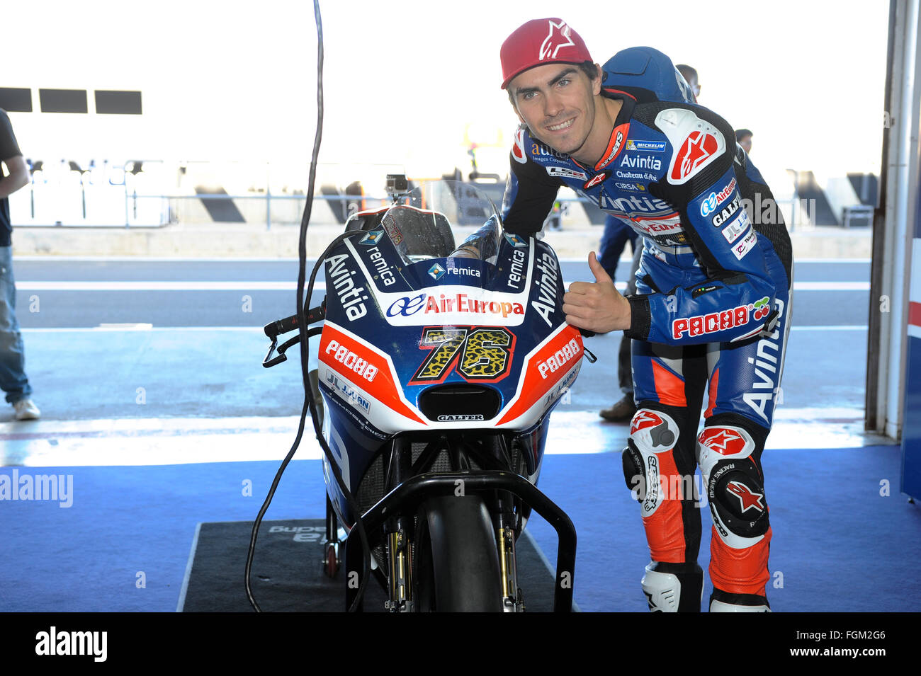 Loris Baz with new bike Stock Photo