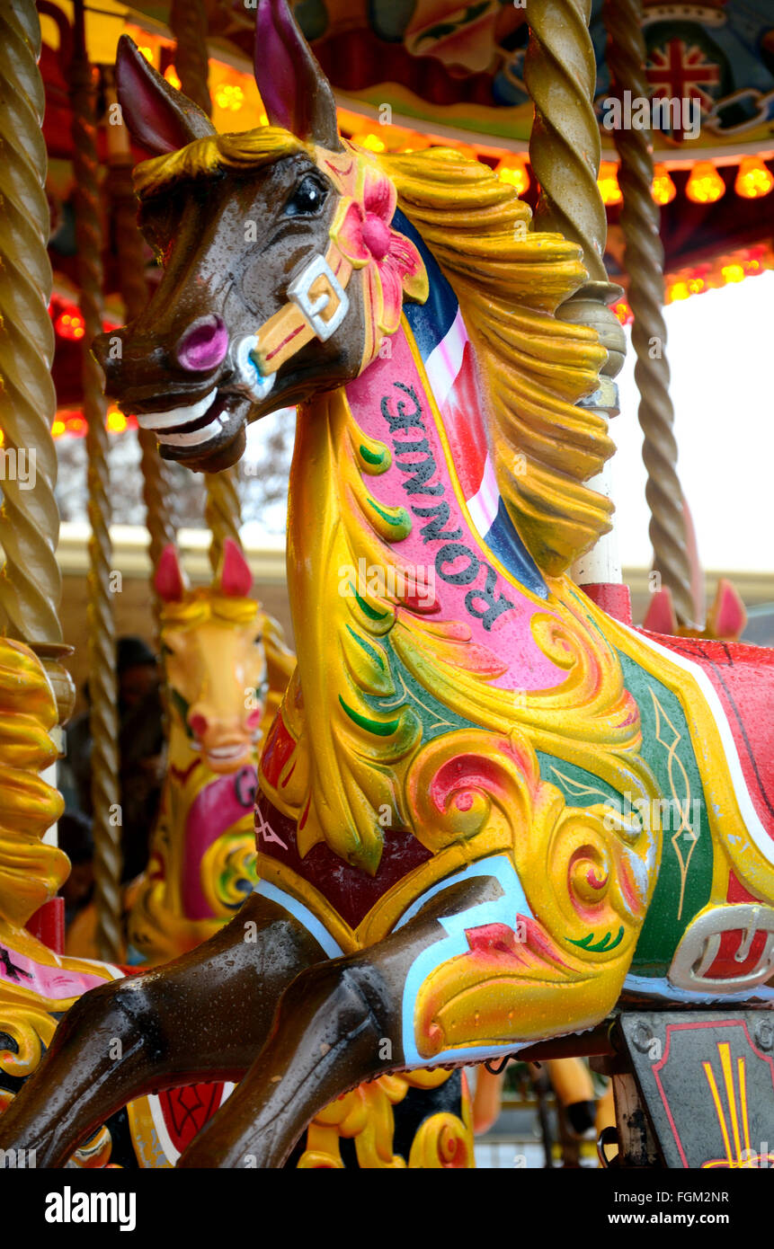 Wooden horse carousel hi-res stock photography and images - Alamy