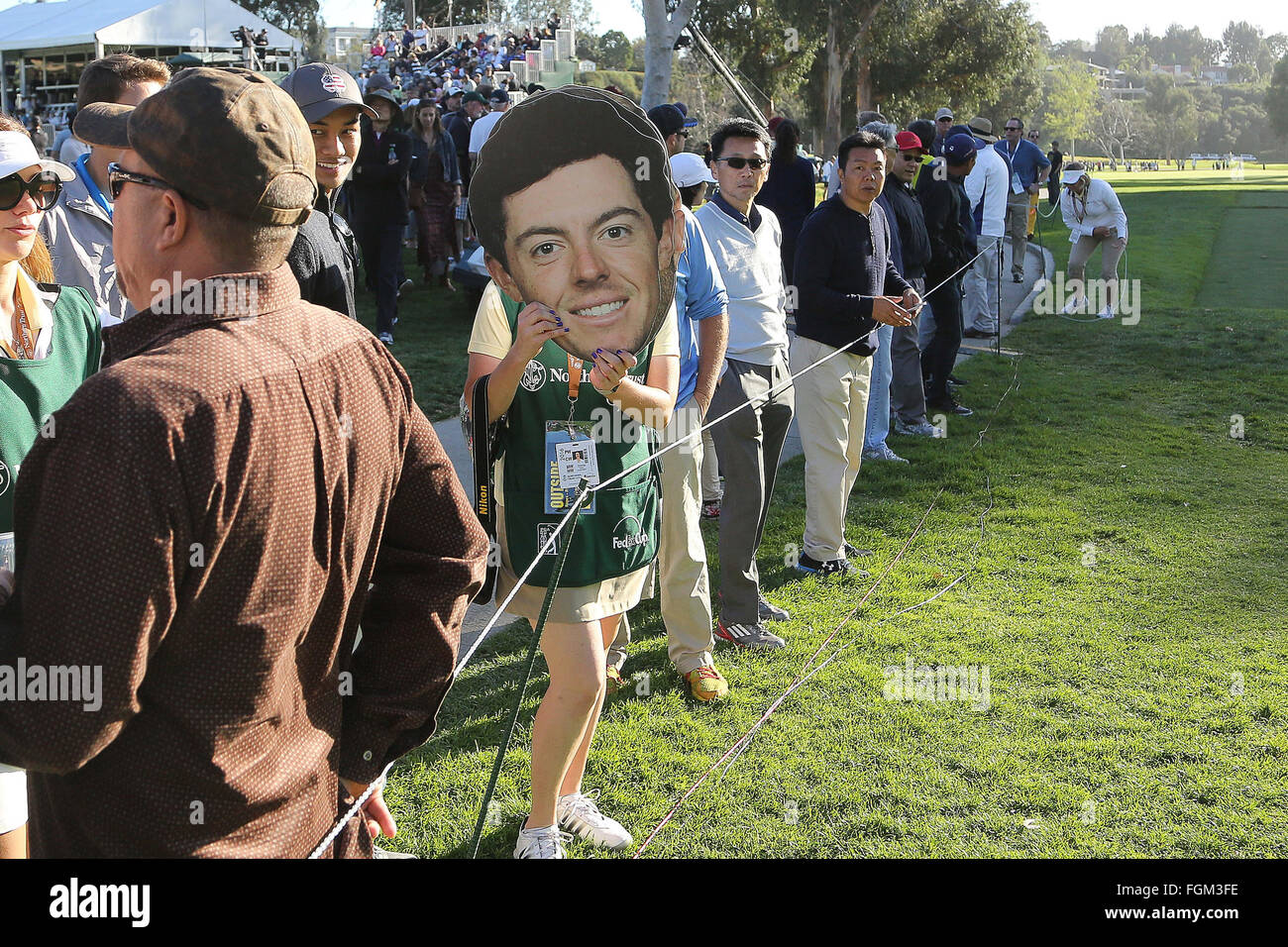 Pacific Palisades, CA, USA. 19th Feb, 2016. February 19, 2016: Rory McIlroy FatHead during the second round of the Northern Trust Open, Pacific Palisades, CA. Michael Zito/ESW/CSM/Alamy Live News Stock Photo
