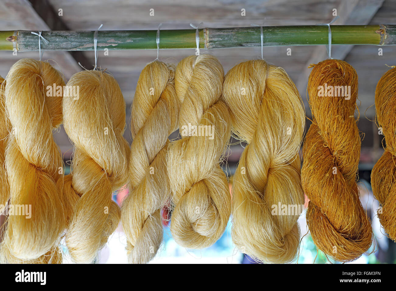 silk production process colorful raw silk thread Stock Photo Alamy