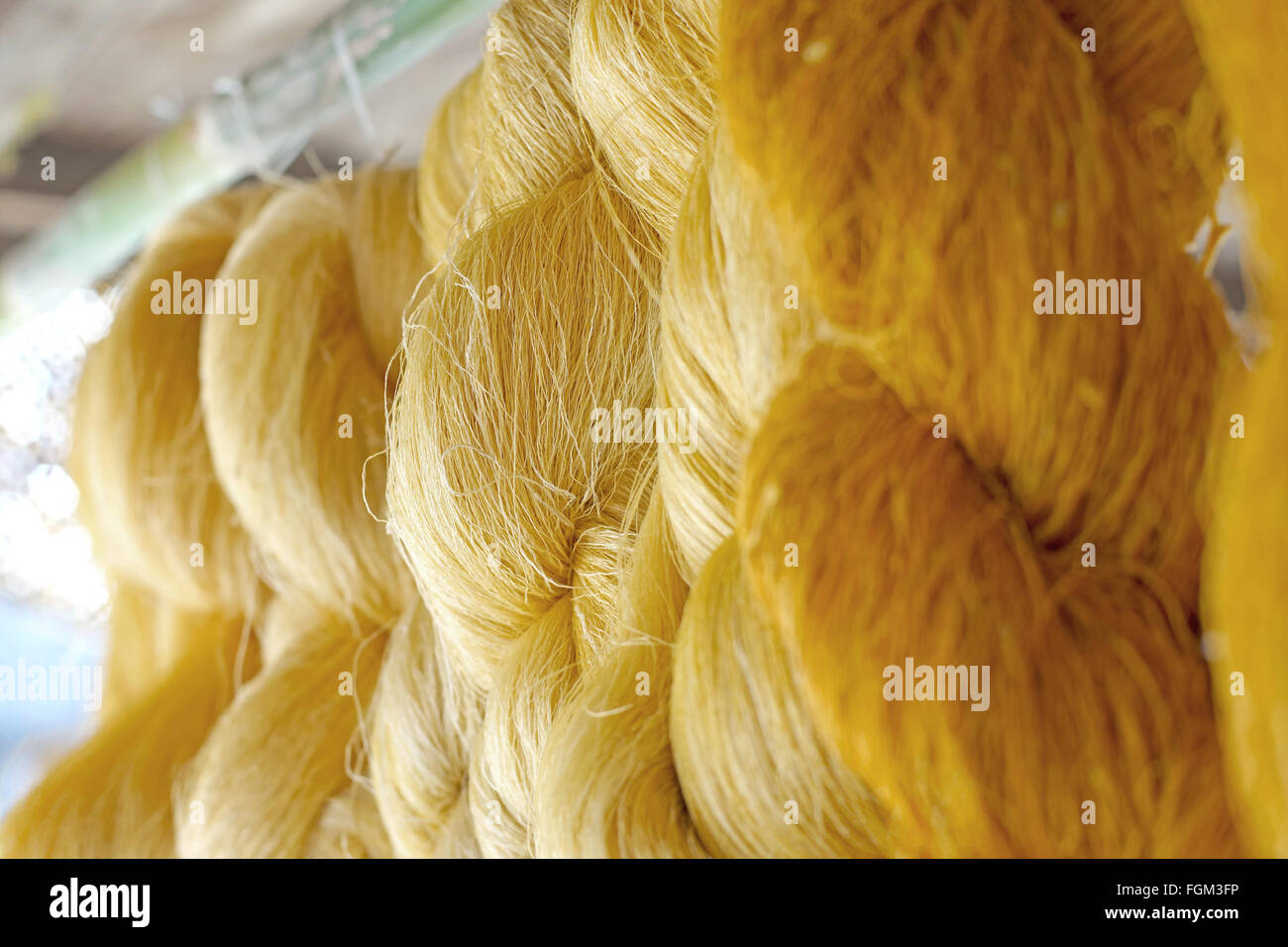 silk production process, colorful raw silk thread Stock Photo Alamy