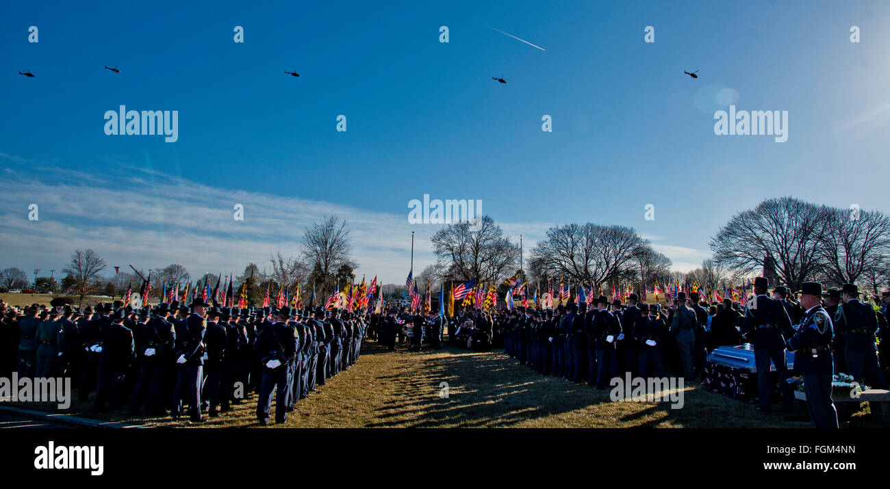 Timonium, Maryland, USA. 20th Feb, 2016. February 20, 2016 Helicopters from numerous agencies