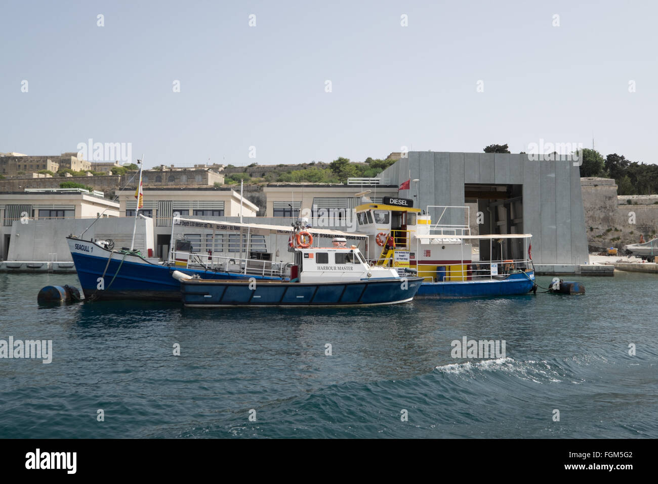 Harbour master's launch in Marsamxett Harbour, Malta Stock Photo - Alamy