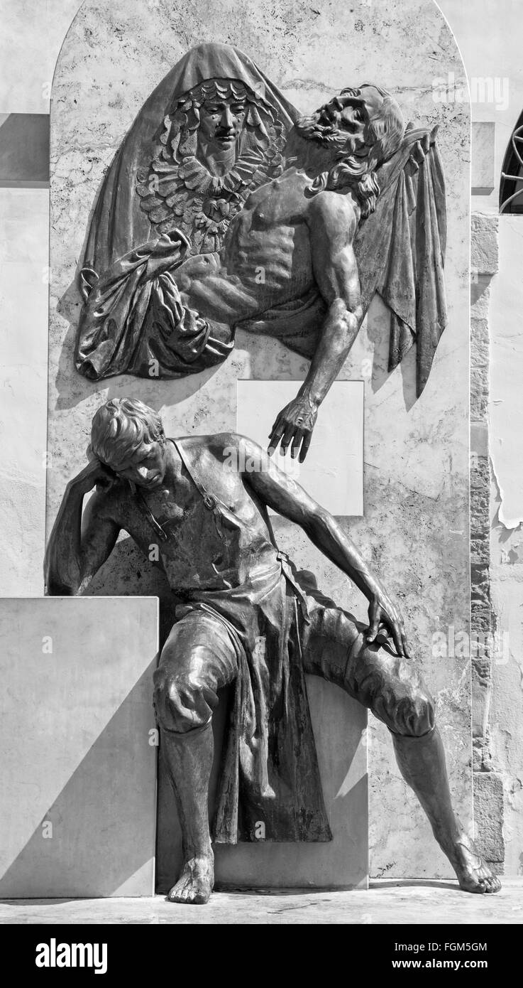 CORDOBA, SPAIN - MAY 26, 2015: The memorial of sculptor Juan de Mesa y Velasco (1583 - 1627) by Jose Manuel Belmonte (2004). Stock Photo