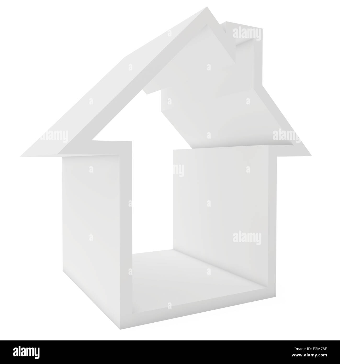 Icon house isolated on white background. 3d rendering close-up Stock ...