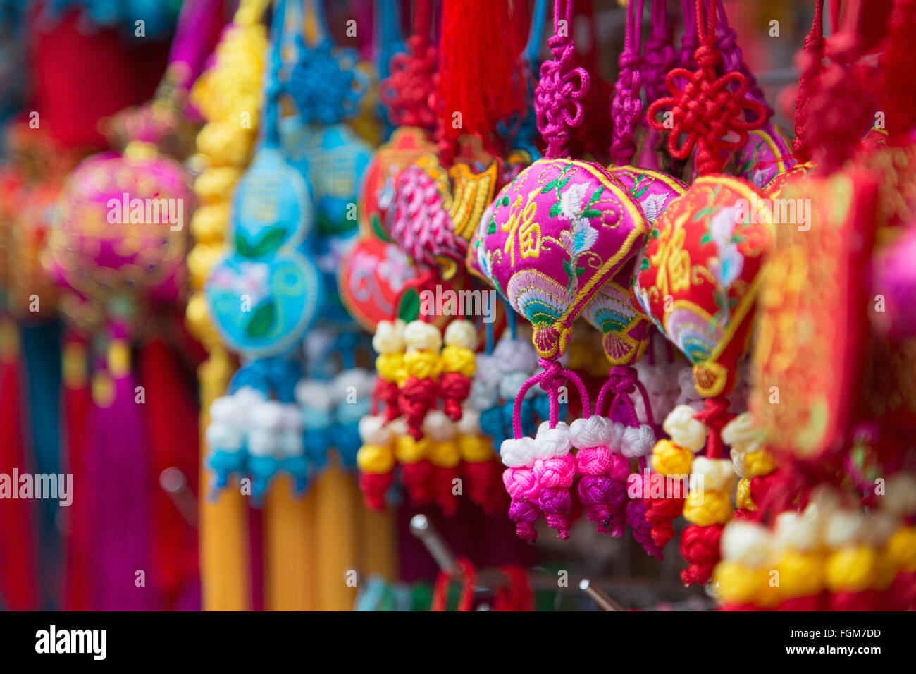 Chinese New Year decorations, Tai Po, New Territories, Hong Kong Stock Photo Alamy