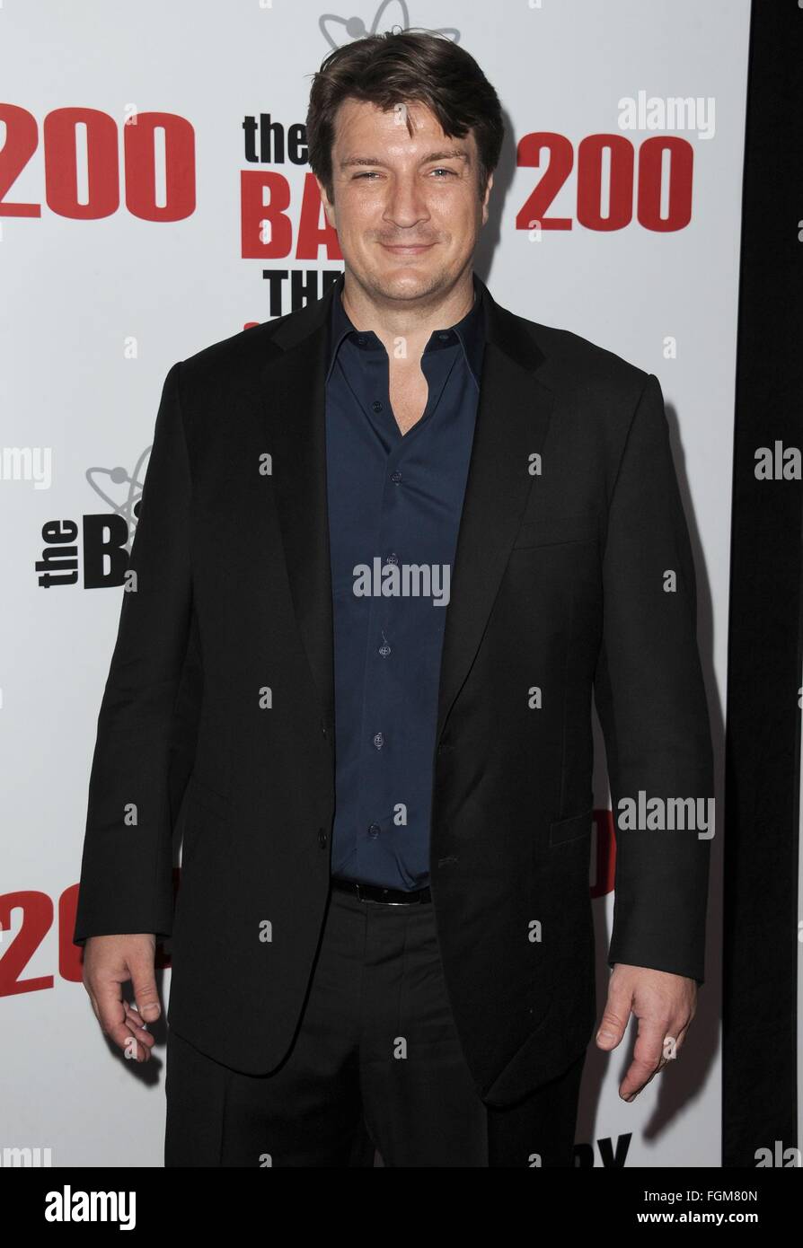 Los Angeles, CA, USA. 20th Feb, 2016. Nathan Fillion at arrivals for THE BIG BANG THEORY 200th
