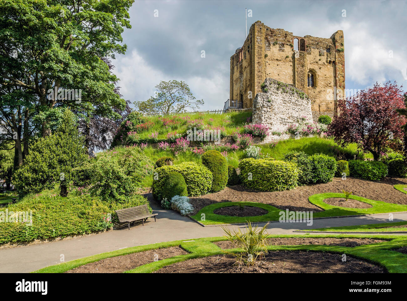 The keep of Guildford Castle, Surrey, England Stock Photo