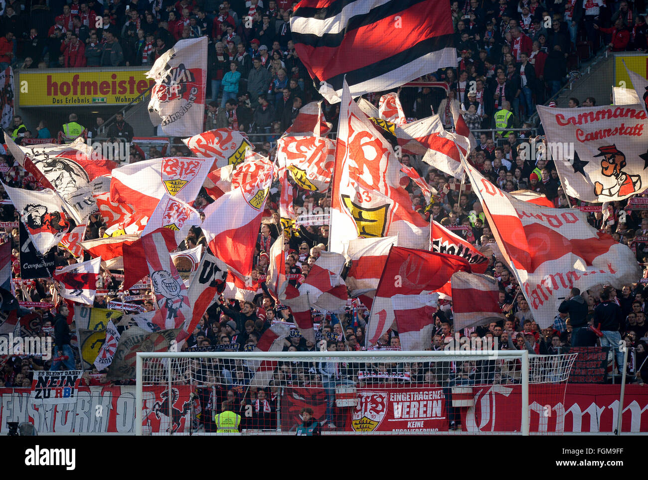 Fans, fan block, flags, VfB Stuttgart, Mercedes-Benz Arena, Stuttgart,  Baden-Württemberg, Germany Stock Photo - Alamy