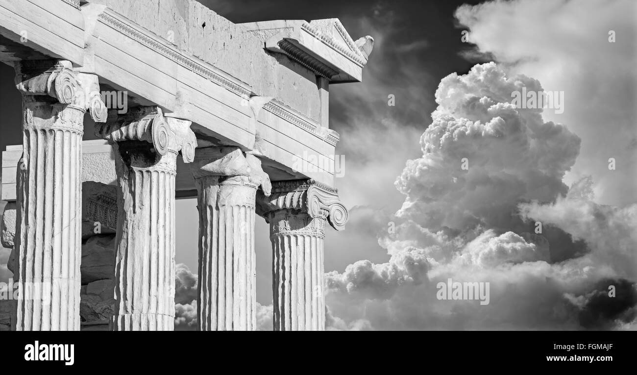 Athens - The Erechtheion on Acropolis in morning light. Stock Photo