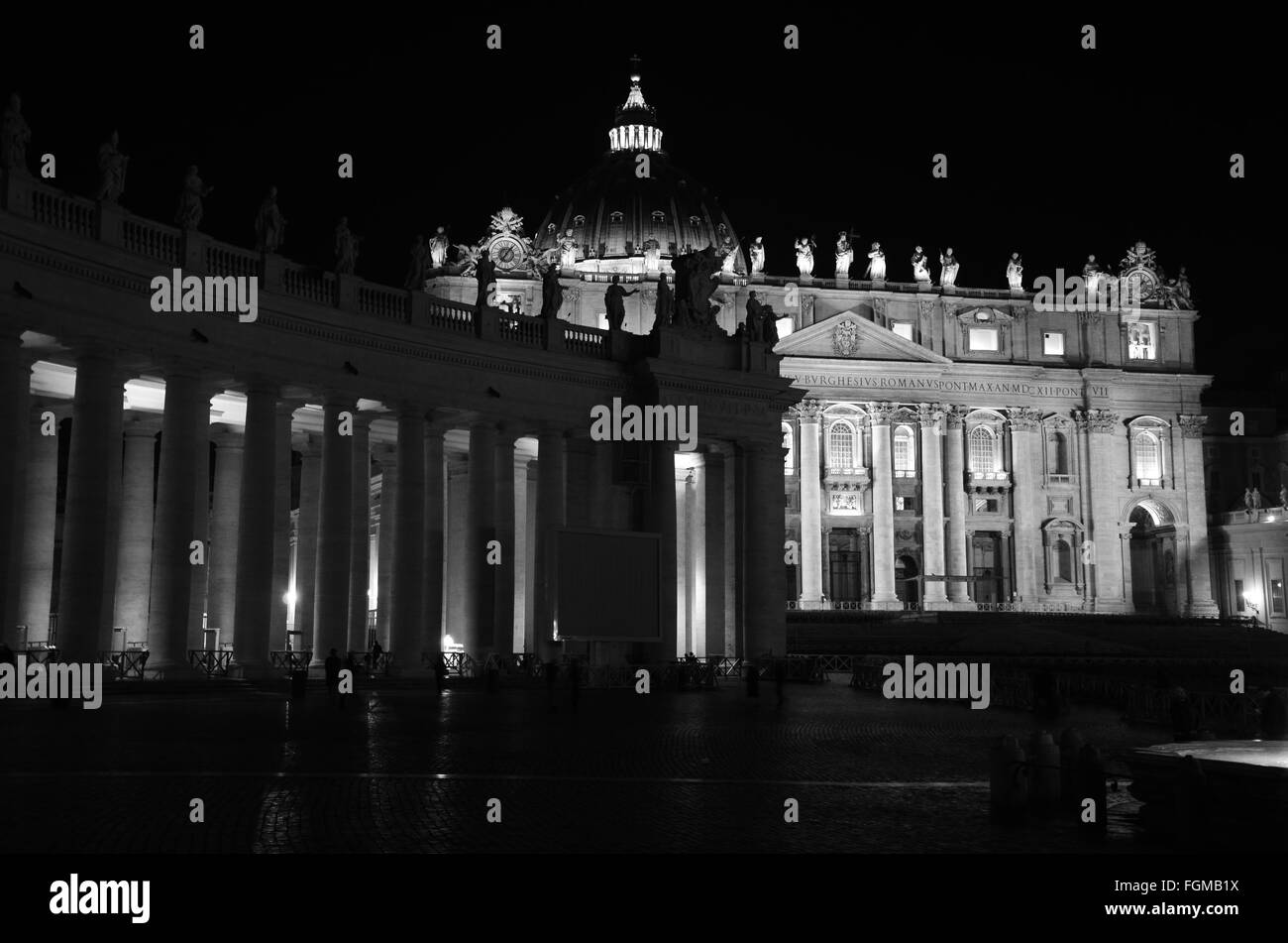 Rome: St Peter by night with amazing light Stock Photo