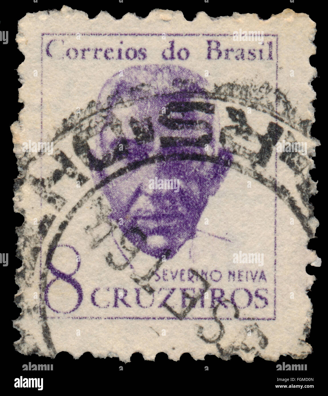 BUDAPEST, HUNGARY - 20 february 2016: a stamp printed in the Brazil shows portrait of Severino Neiva, circa 1921 Stock Photo