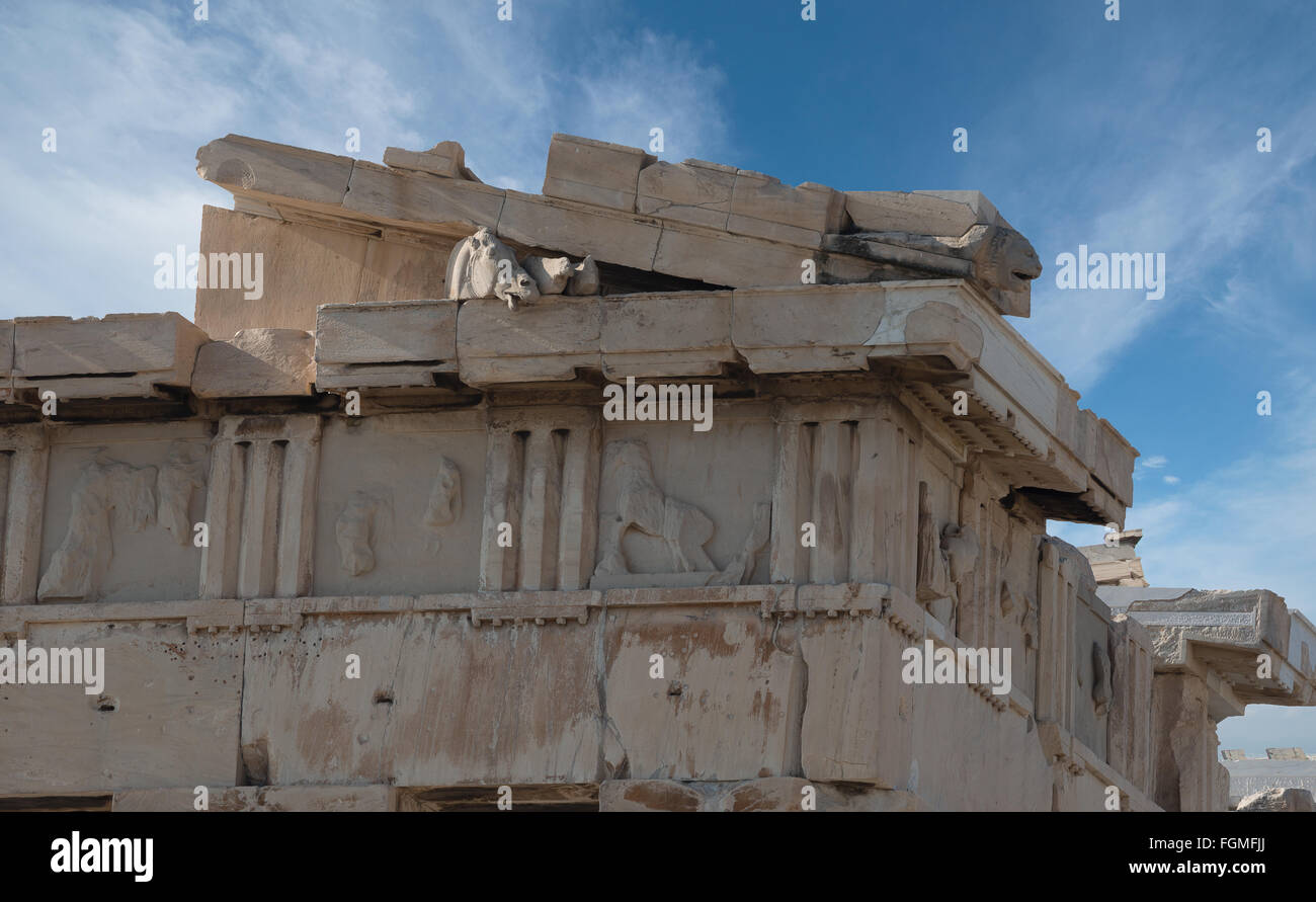 The right pediment of Acropolis Stock Photo - Alamy
