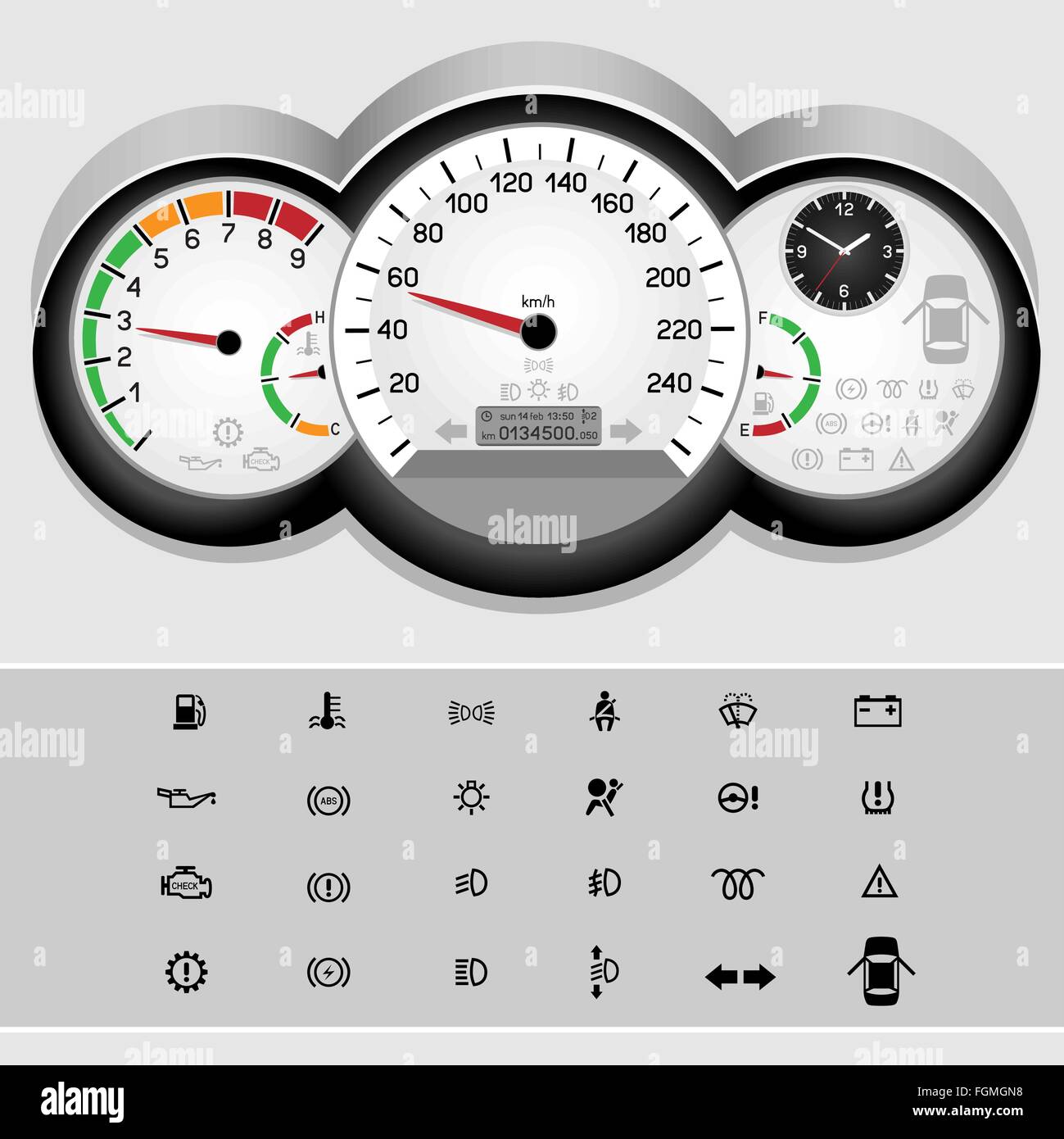 car speedometer panel Stock Vector