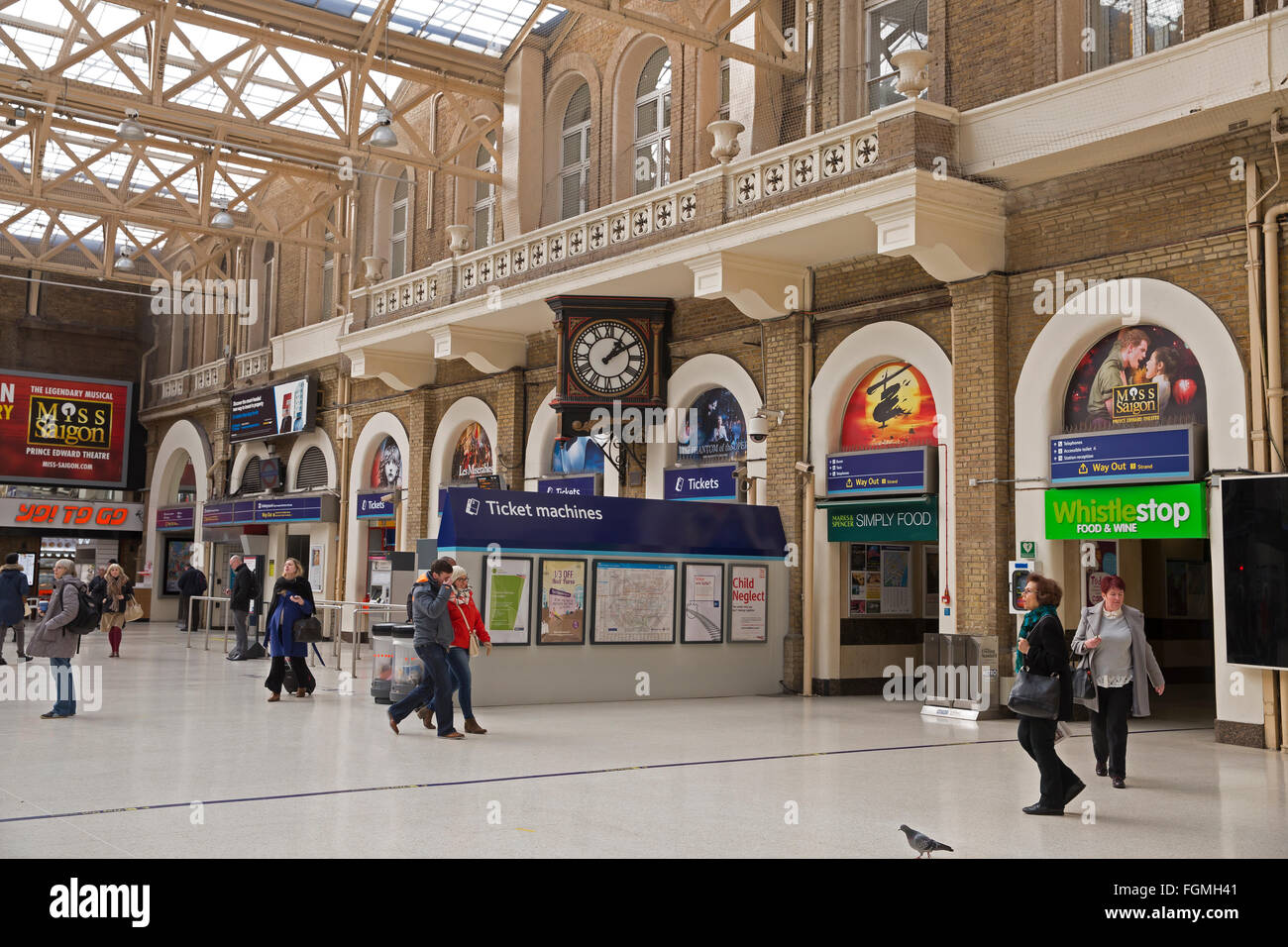 Interior of Charing Cross railway station in London Stock Photo