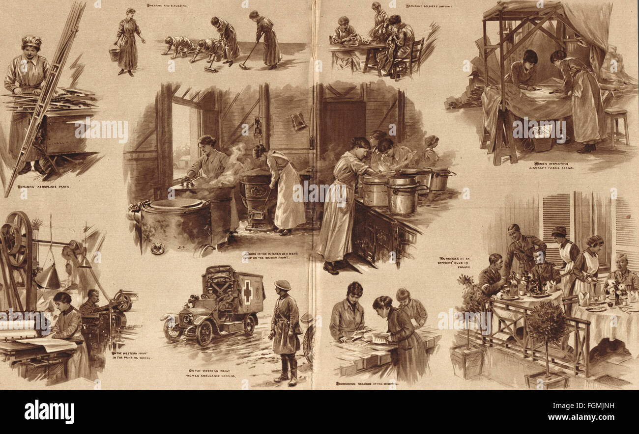 WWI Women at war Women's Army Auxiliary Corps non combatant roles Stock
