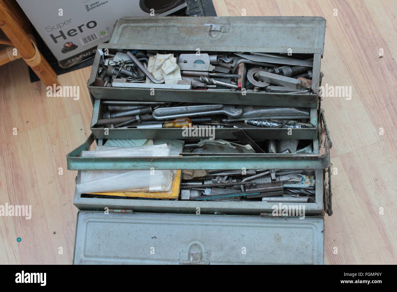 toolbox and tools of an mechanic or engineer Stock Photo Alamy