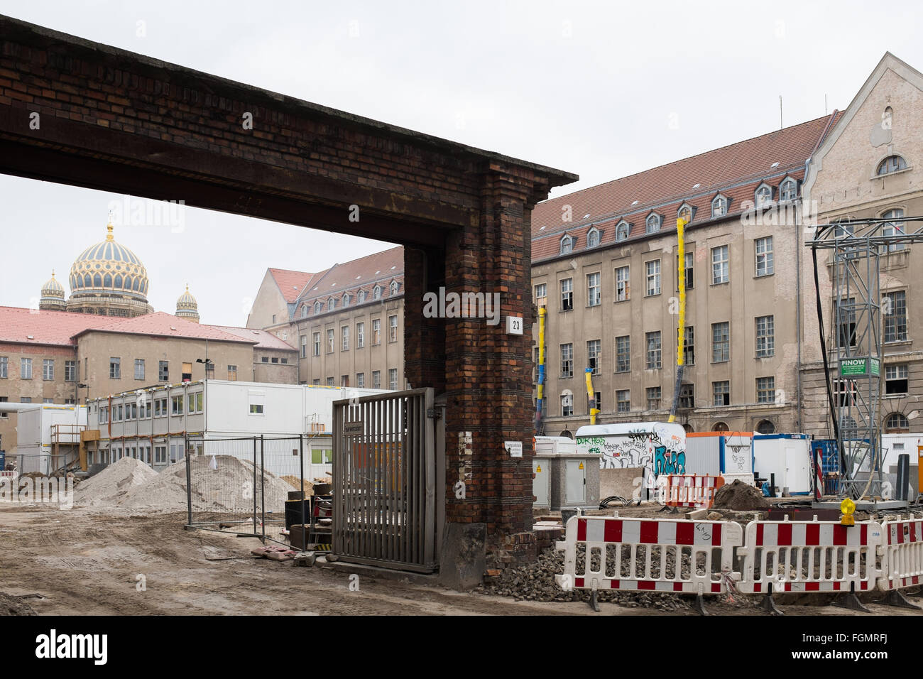 BERLIN, FEBRUARY 19: Building 'Haupttelegraphenamt' being restored, project 'Forum Museumsinsel' in Berlin on February 19, 2016. Stock Photo
