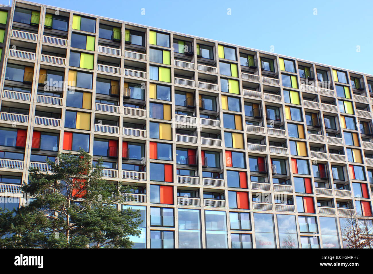A regenerated block on the Park Hill housing estate in Sheffield, England UK Stock Photo