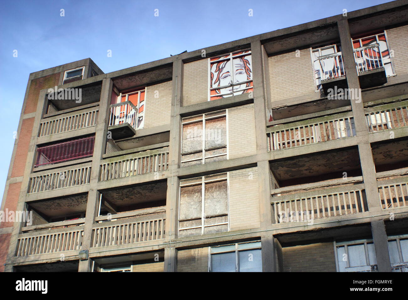 Boarded up flats in an undeveloped part of the Park Hill housing estate