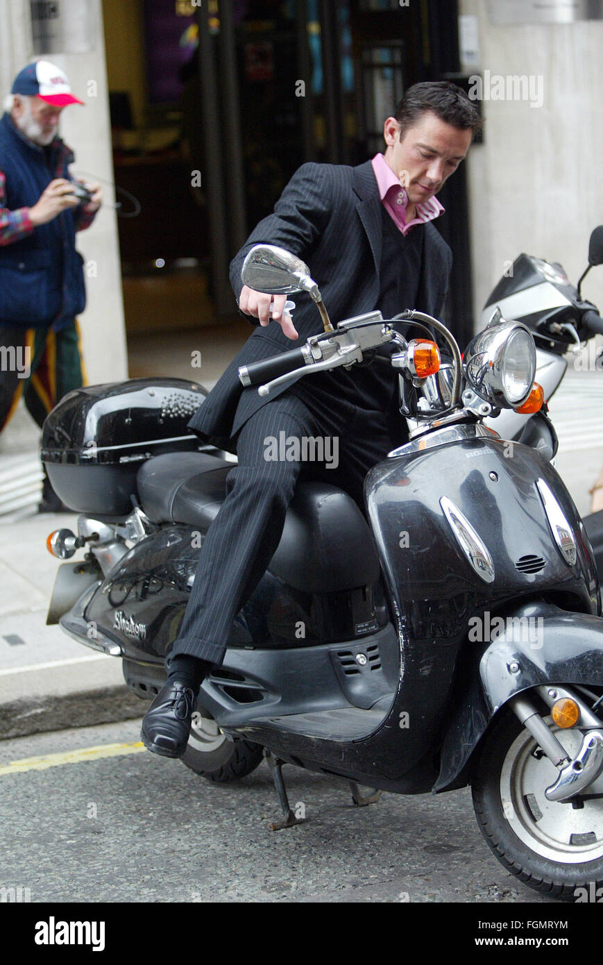 Frankie Dettori on Scooter, London (credit image © Jack Ludlam) Stock Photo