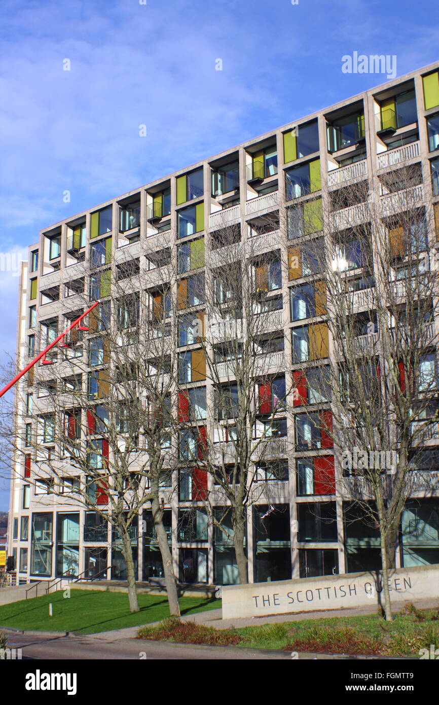 A regenerated flank of apartments on the listed Park Hill housing