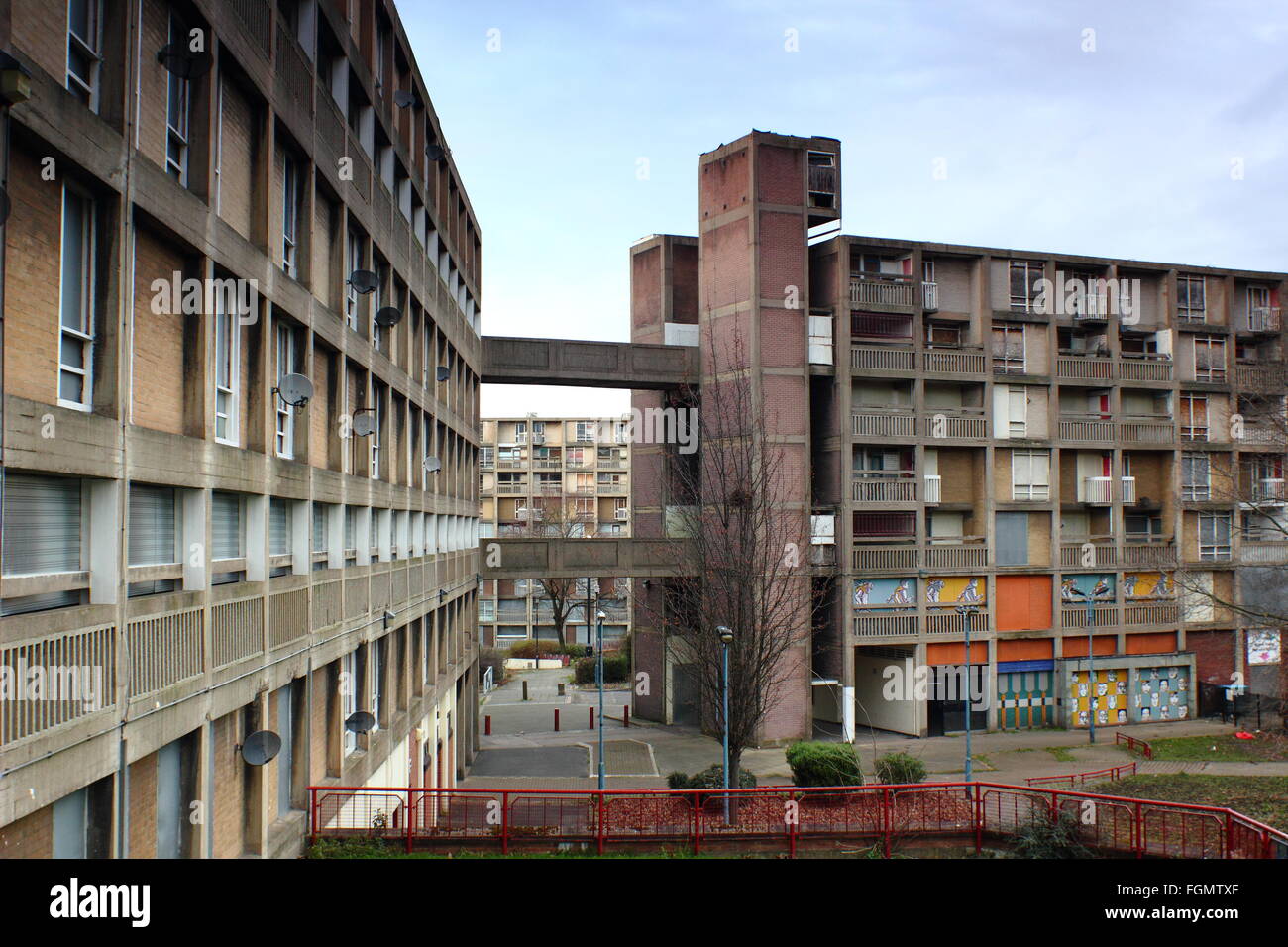 Boarded up flats in an undeveloped part of the Park Hill housing estate
