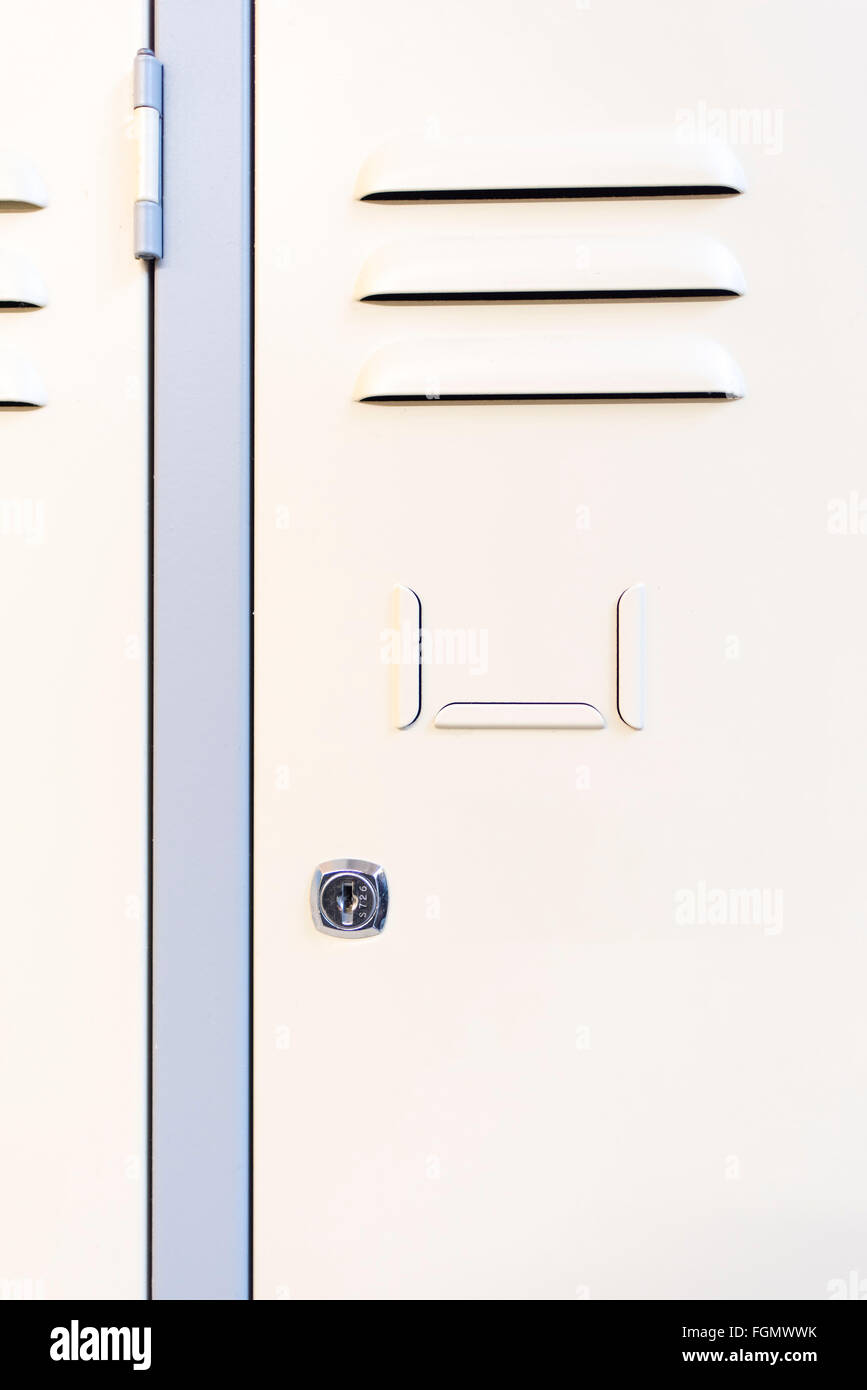 School locker made with metal in a line Stock Photo