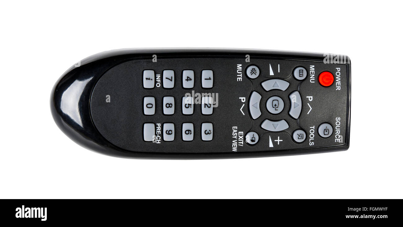 TV remote control isolated on white background Stock Photo - Alamy