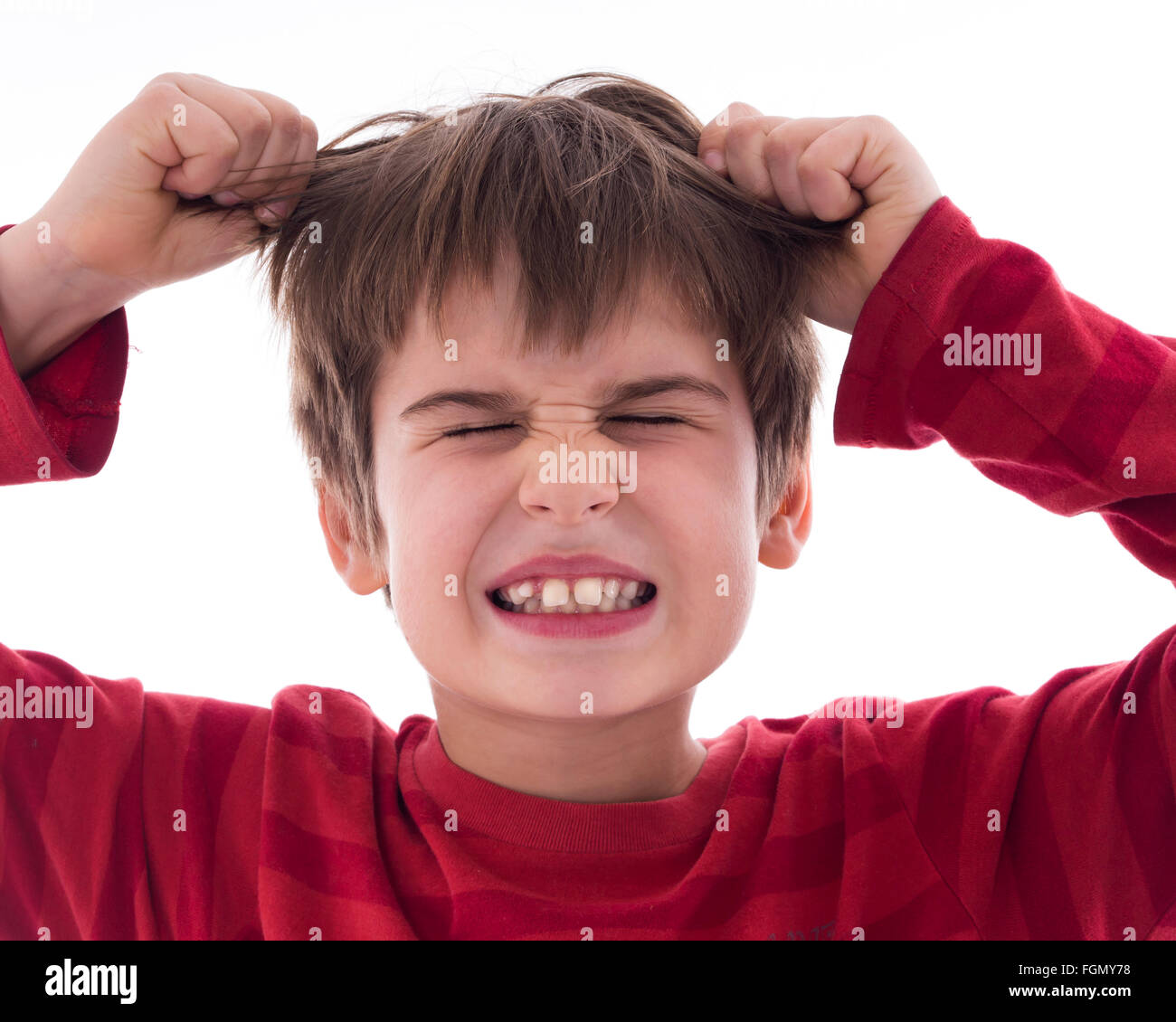 angry boy Stock Photo