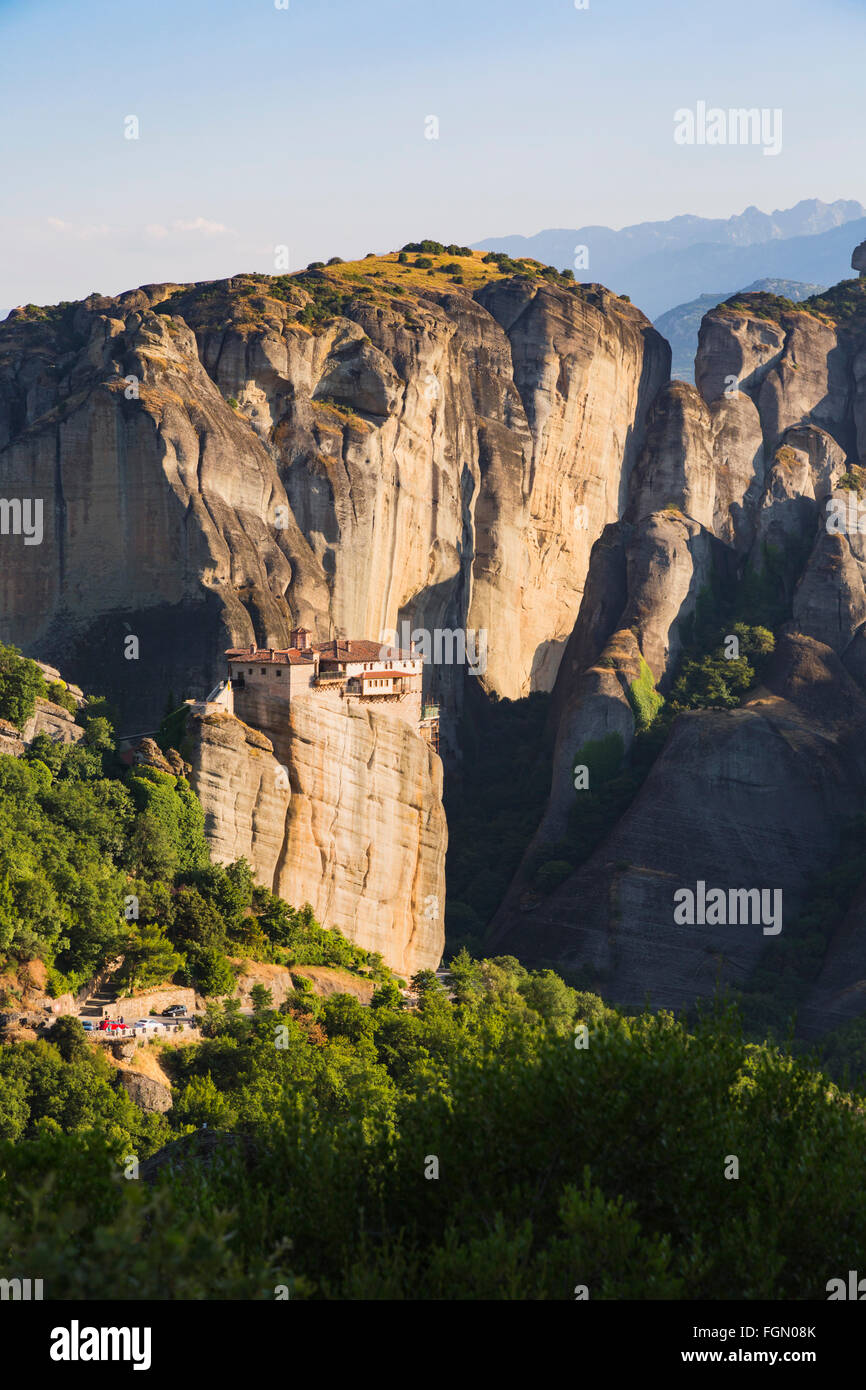 Meteora, Thessaly, Greece. The Holy Monastery of Rousanou, was founded in the 16th century. Stock Photo
