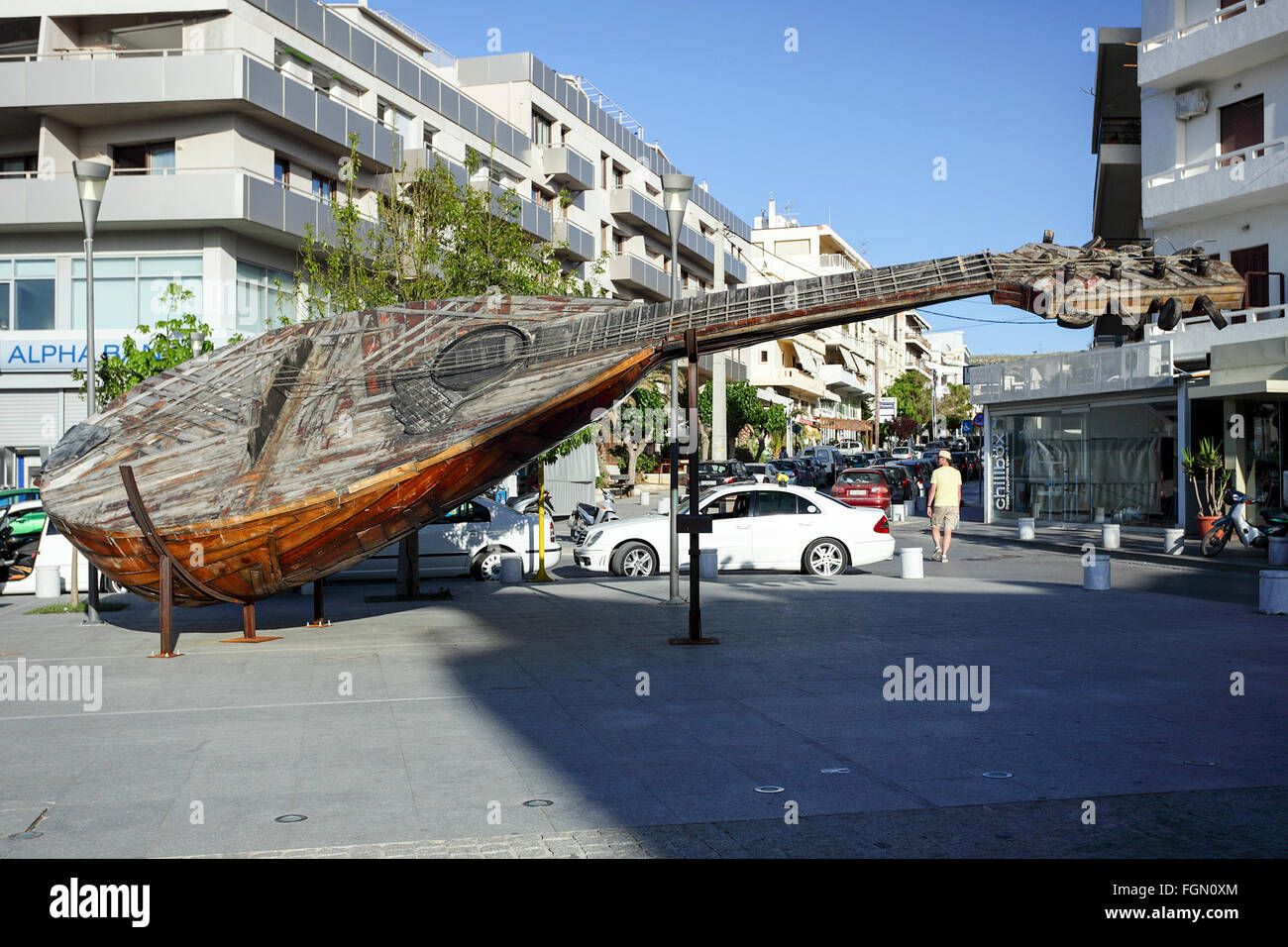 Large scaled Bouzouki of timber consturction, seen here on permanent
