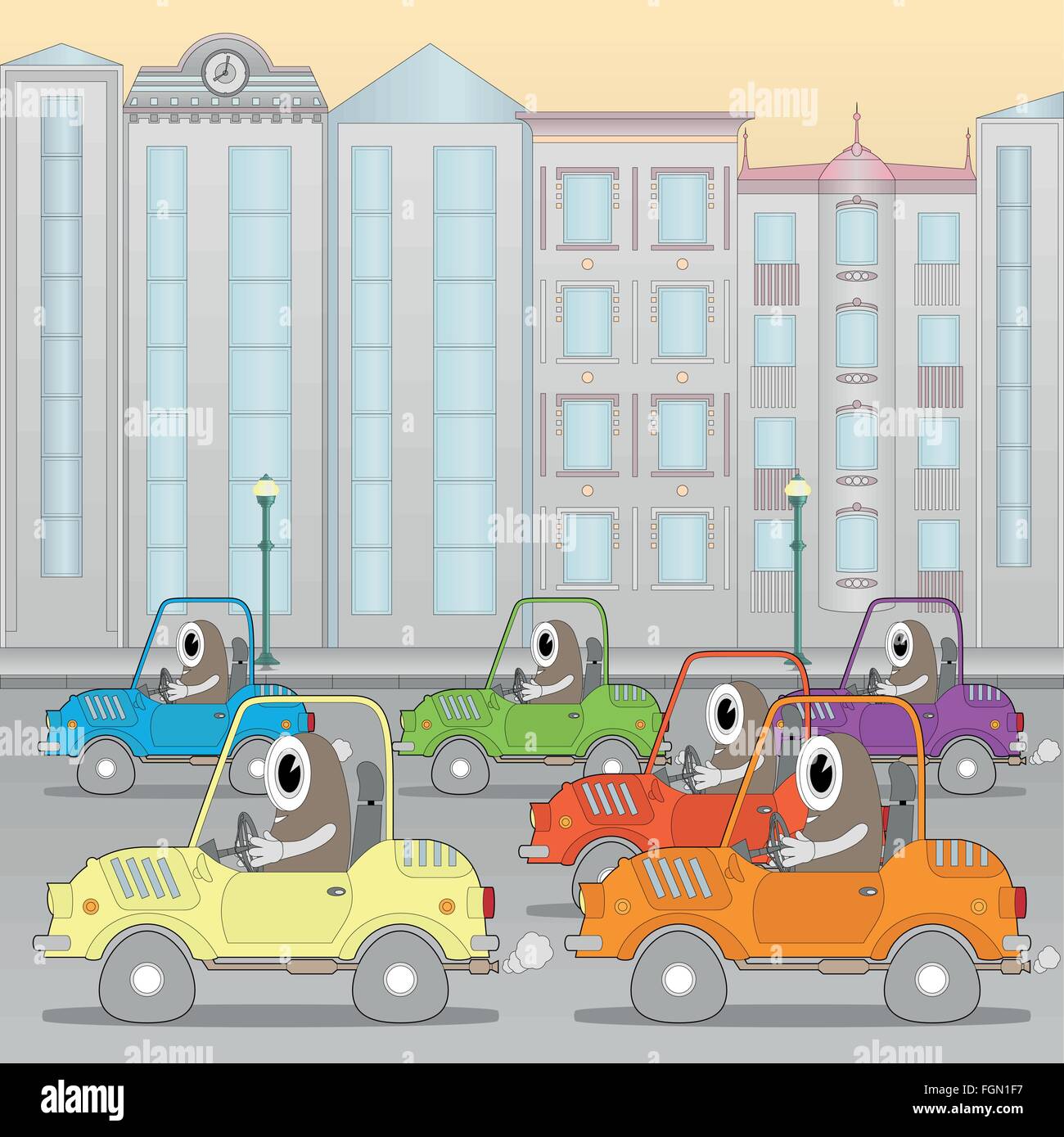 Traffic jam Stock Vector Images - Alamy